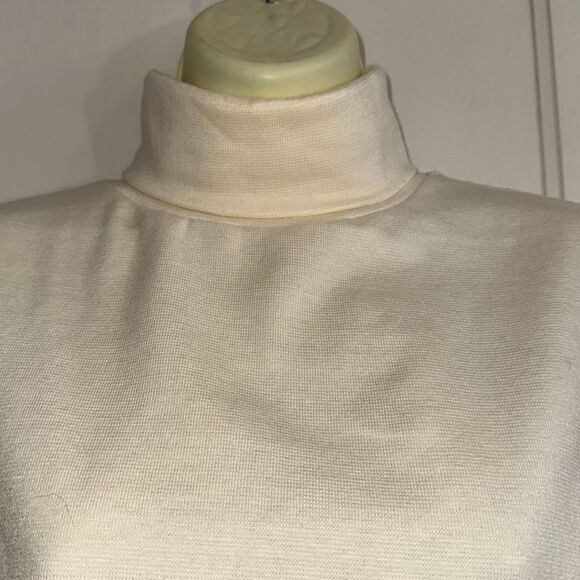 Vintage White Stag cream/ivory acrylic/spandex turtleneck dickie layer top - Picture 2 of 7